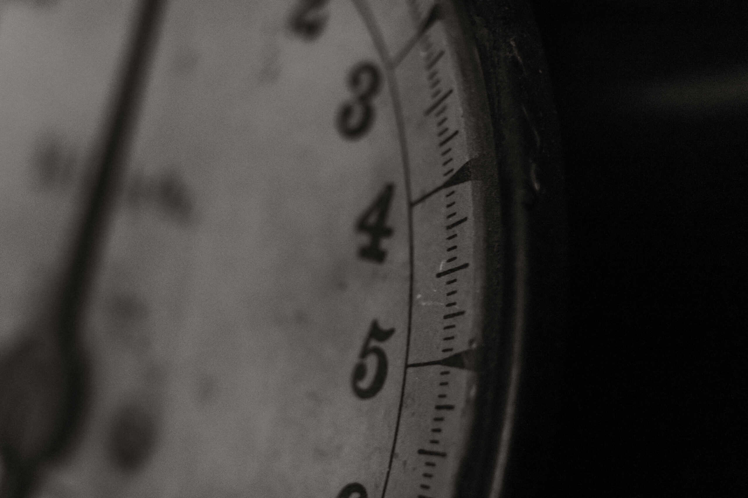 Antique scale numbers 2, 3, 4 shot straight on with rough textures